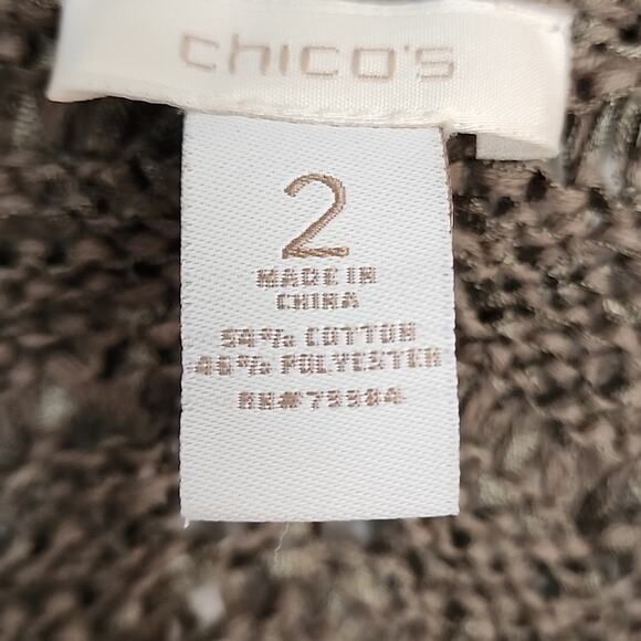 Chico's Size 2 Open Knit Bolero/Cardigan - Picture 6 of 7